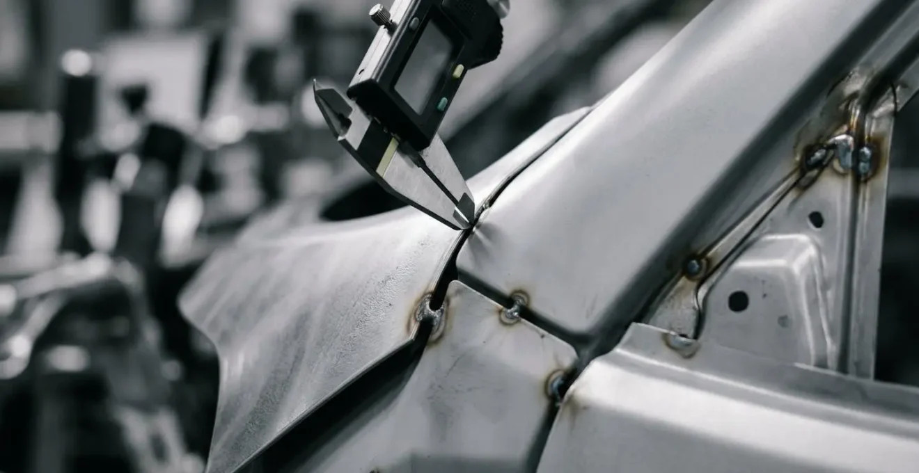 Chaîne de montage automobile avec contrôle qualité en usine française
