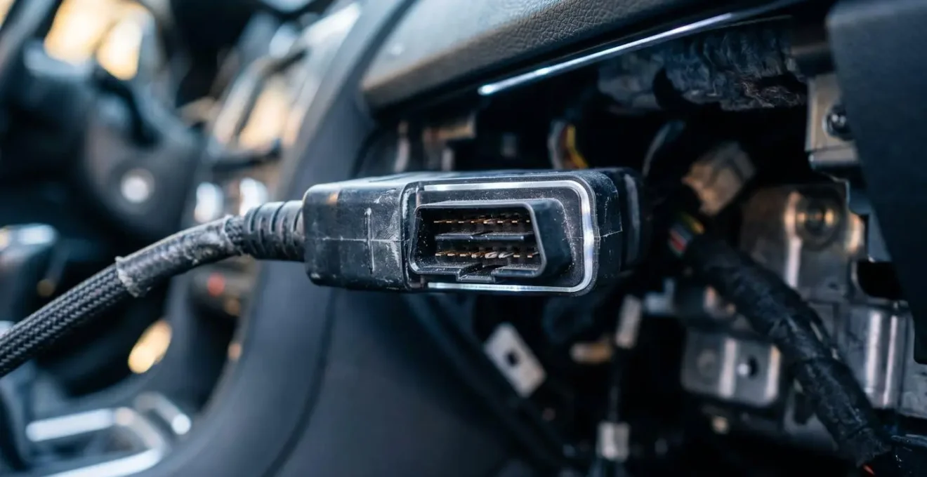 Gros plan sur l'activation d'options cachées avec une valise diagnostic connectée à une voiture
