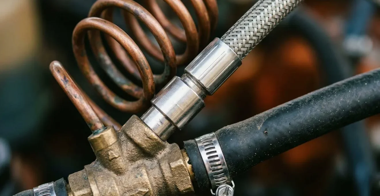 Vue macro détaillée d'un système de conversion GPL installé sur un moteur